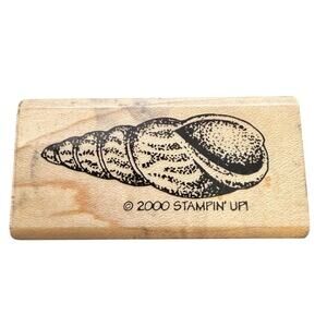 Stampin Up! Vintage 2000 Spiral Conch Sea Shell Rubber Stamp